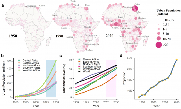 Evolution of African urban systems and urbanisation trends. 